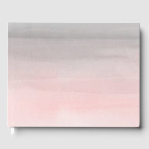 Blushing Pink & Gray Moderne Wasserfarbenhochzeit Gästebuch