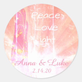 *~* Blushing Pink Healing Energy Handläufe Runder Aufkleber