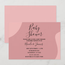 Blushing Pink Mauve Moderne Minimal Baby Dusche In