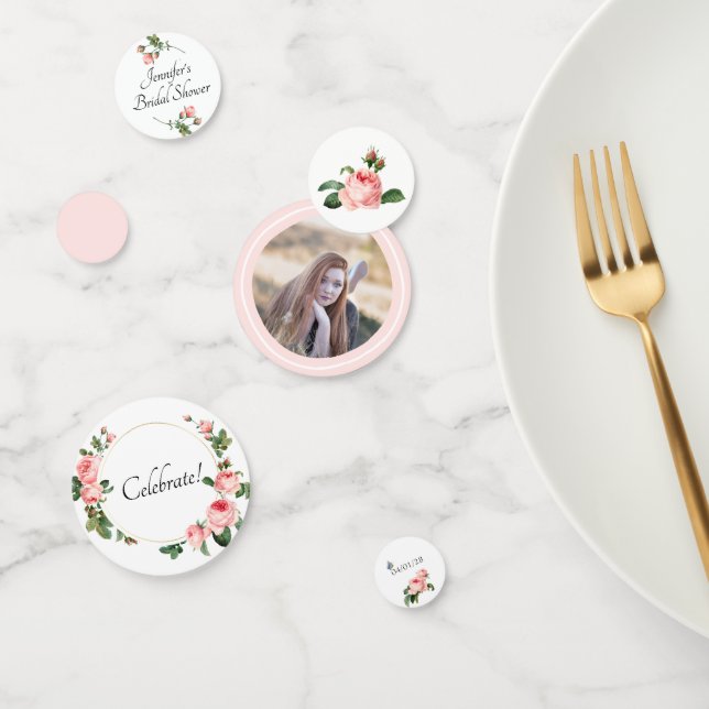 Blushing Pink Rose Custom Konfetti (Gruppe)
