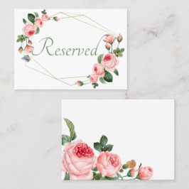 Blushing Pink Rose Floral Elegante Hochzeit Platzkarte