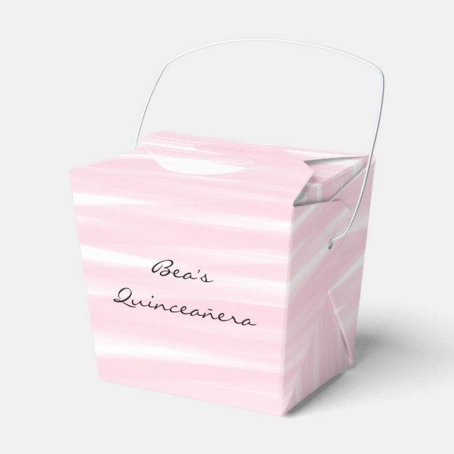 "Blushing Pink" Take-out-Gefälligkeitsboxen Geschenkschachtel (Vorderseite)