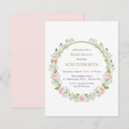 Blushing Romance: Rosa Rosen und Baby's Breathe Einladung