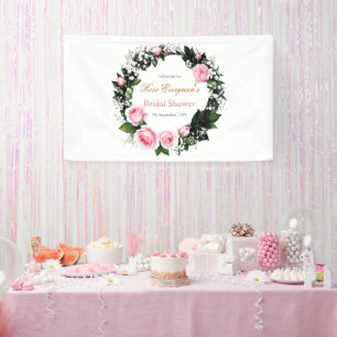 Blushing Romance: Rosenrosen-Brautparty Banner