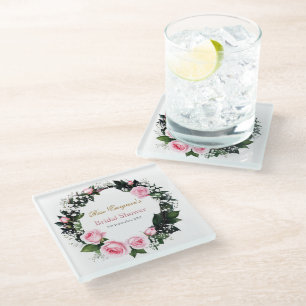 Blushing Romance: Rosenrosen-Brautparty Glasuntersetzer