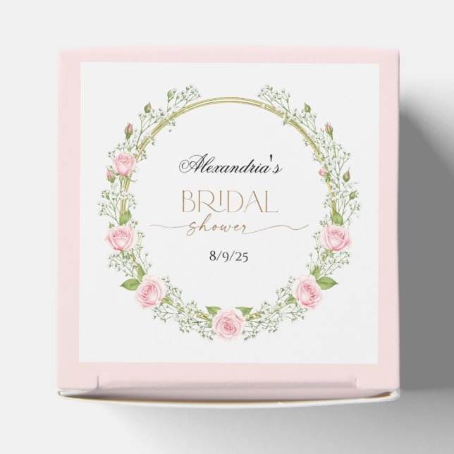 Blushing Romance: Roses & Baby's Breathe Geschenkschachtel (Oben)