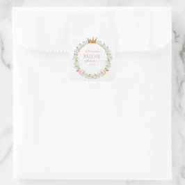 Blushing Romance: Roses & Baby's Breathe Quadratischer Aufkleber