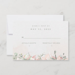 Blushing Rose Hochzeit RSVP Keine Wahl