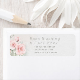 Blushing-Rose Hochzeitrücksendeaufkleber
