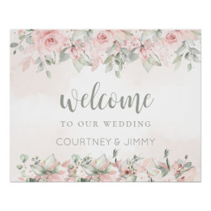 Blushing Rose Willkommen bei unserer Hochzeit Poster
