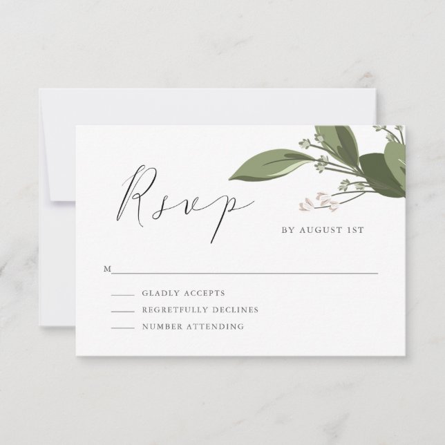 Blushing Sprigs UAWG RSVP Karte (Vorderseite)