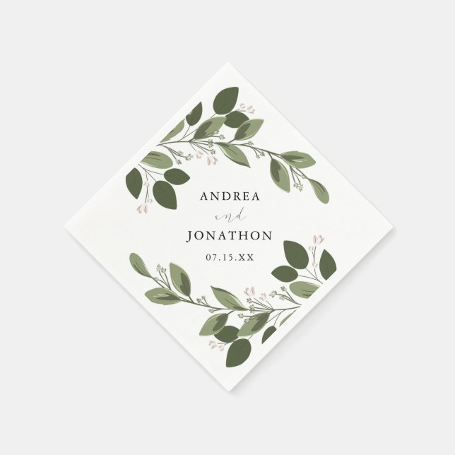 Blushing Sprigs Wedding Napkins Serviette (Ecke)