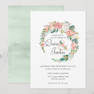 Blushing Summer Einladung von Floral Wreath