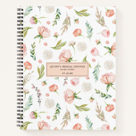 Blushing Summer Floral | Brautparty Rezept Notizbuch