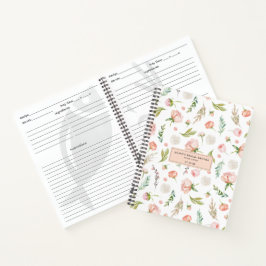 Blushing Summer Floral | Brautparty Rezept Notizbuch