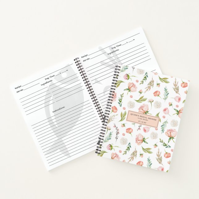 Blushing Summer Floral | Brautparty Rezept Notizbuch (Innenseite)
