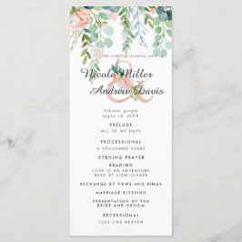 Blushing Summer Floral Wedding Program Programm