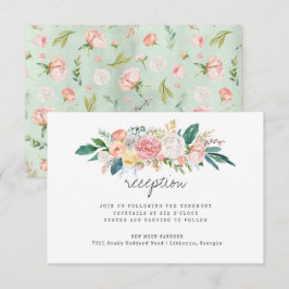 Blushing Summer Floral Wedeption Einladung