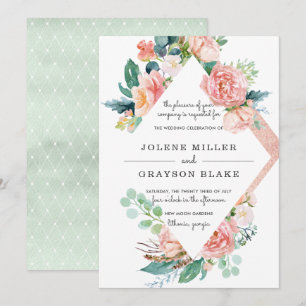 Blushing Summer Hochzeit von Wasserfarben Einladung