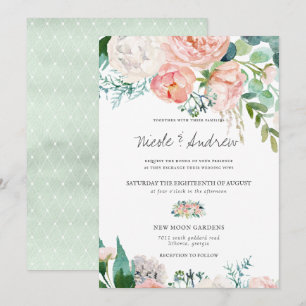 Blushing Summer Hochzeit von Wasserfarben Einladung
