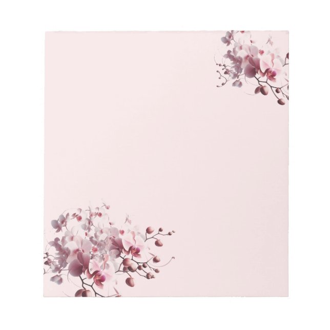 Blushing Tropical Orchiks Notepad Notizblock (Vorderseite)