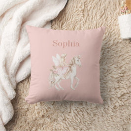 Blushrosa süße Feenflügel Kleid Einhorn Kissen
