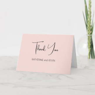 Blusk Pink Simple Wedding Dankeschön Karte