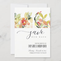 BLUSPEACH PINK WATERCOLOR BLLORAL SAVE THE DATE
