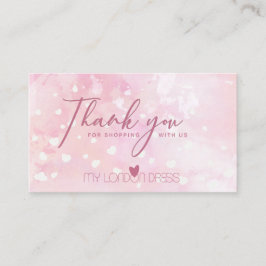 BLUSPINK HERZ WATERCOLOR DANKE VISITENKARTE
