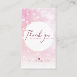 BLUSPINK WATERCOLOR STAR CIRCLE DANKE VISITENKARTE