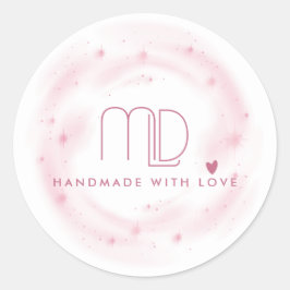 BLUSPINK WATERCOLOR STAR CIRCLE HOLLOW LOGO RUNDER AUFKLEBER
