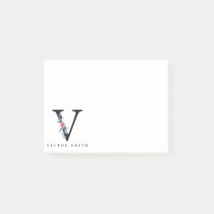 BLUSSBLAUE BLUE FLORAL ALPHABETS NAME LETTER F POST-IT KLEBEZETTEL