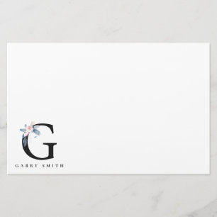 BLUSSBLAUE BLUE FLORAL ALPHABETS NAME LETTER G BRIEFPAPIER