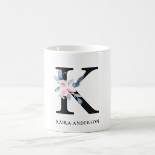 BLUSSBLAUE BLUE FLORAL ALPHABETS NAME LETTER I KAFFEETASSE