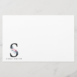BLUSSBLAUE BLUE FLORAL ALPHABETS NAME LETTER S BRIEFPAPIER
