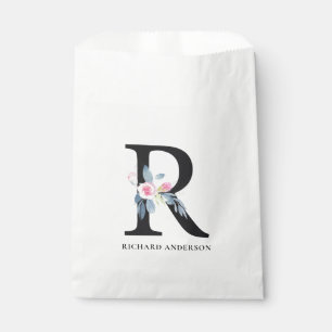 BLUSSBLUE BLUE FLORAL ALPHABETS NAME LETTER R GESCHENKTÜTCHEN