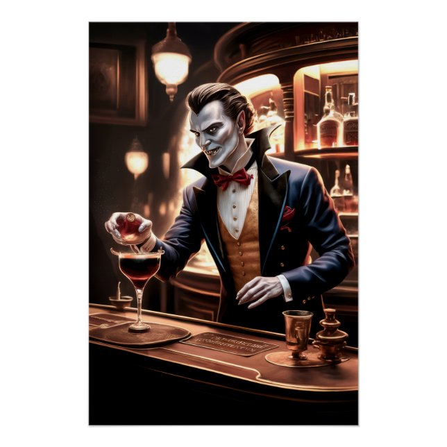 Blut auf der Bar, Draculas Bartending Poster (Vorderseite)