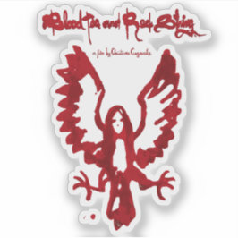 Blut-Bird-Girl aus Blut-Tee und rotem String Aufkleber
