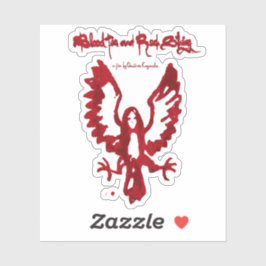 Blut-Bird-Girl aus Blut-Tee und rotem String Aufkleber