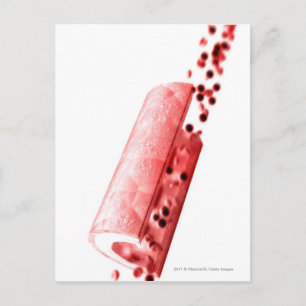 Blut, das durch eine Arterie fließt Postkarte