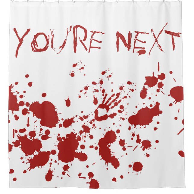 Blut gesockt blutige Hand Print Halloween Duschvorhang (Vorderseite)