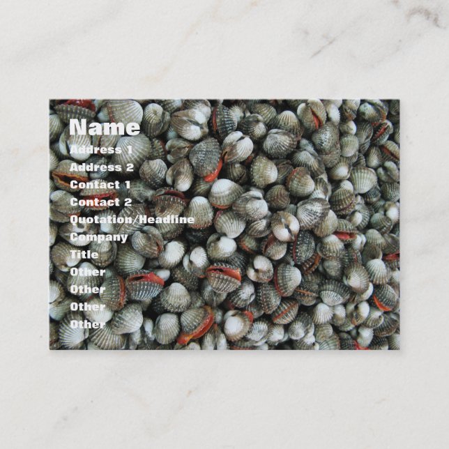 Blut-Herzmuschel-Muscheln Visitenkarte (Vorderseite)