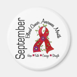 Blut-Krebs-Bewusstseins-Monats-Blumen-Band 1 Magnet