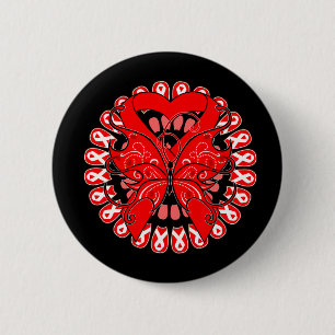 Blut-Krebs-Schmetterlings-Kreis der Bänder Button