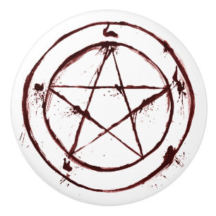 Blut Pentagram-Türknauf Keramikknauf
