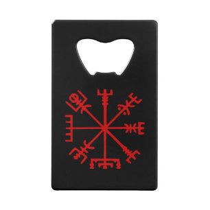 Blut Red Vegvísir (Viking Compass) Geldbeutel Flaschenöffner