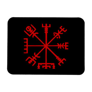 Blut Red Vegvísir (Viking Compass) Magnet