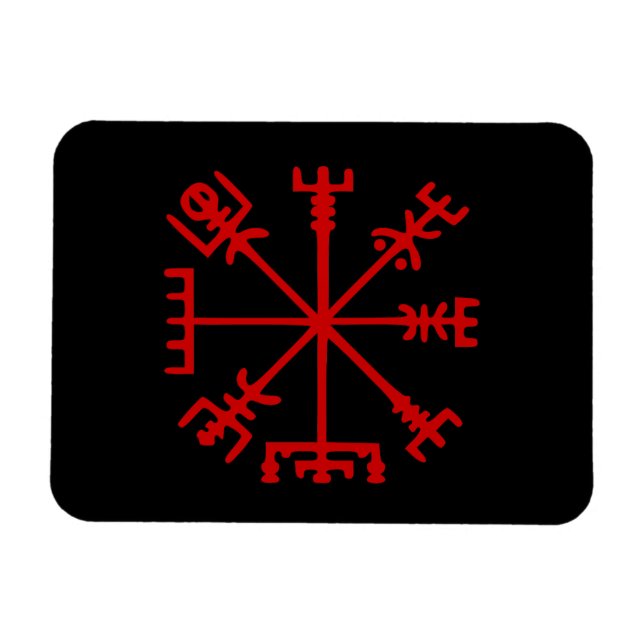 Blut Red Vegvísir (Viking Compass) Magnet (Horizontal)