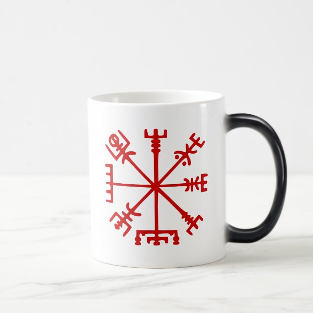 Blut Red Vegvísir (Viking Compass) Verwandlungstasse (Rechts)