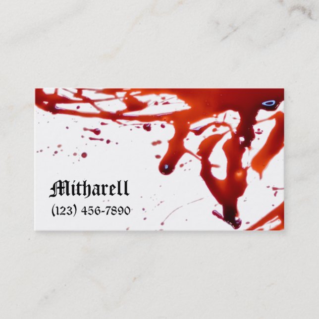 Blut Splattered Visitenkarte (Vorderseite)